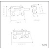 QCAA Deco Durable Steel Sliding Barrel Bolt, 2-1/2'', Brass Plated,