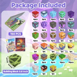 Magnetic Blocks, 150PCS Magnetic Building Blocks, Stacking Magnets for Kids, Sensory Toy for STEM Constructions Magnet Blocks for Boys Girls Age 3+, Christmas Birthday Gifts