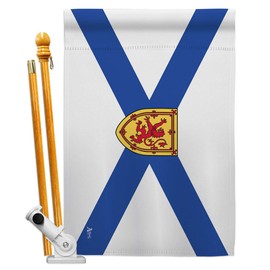 Americana Home & Garden HS140938-BO Nova Scotia World Canada Provinces Decorative Vertical, House Flag Set 28"x 40" w/Flagpole, Multi-Color