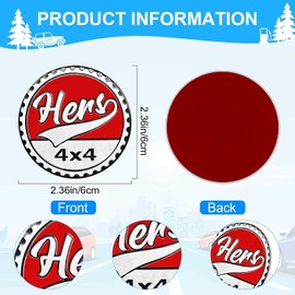 Hers Badge Rated Car Emblem, 4 x 4 Metal Automotive Badge 3D Metal Car Badges Emblems Round Emblem Decals Car Badge Decals Stickers for Jeep Wrangler Vehicles Trucks SUV