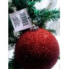 BALL Ship N 24 Hours. New-Christmas Glittered Red Glass Ball