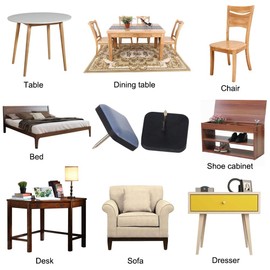 GINOYA Teflon Furniture Glides, 20 Pieces 25mm Square Furniture Slides with Nail for Easy Moving on Carpet, Wood and Tiles (Grey Blue)