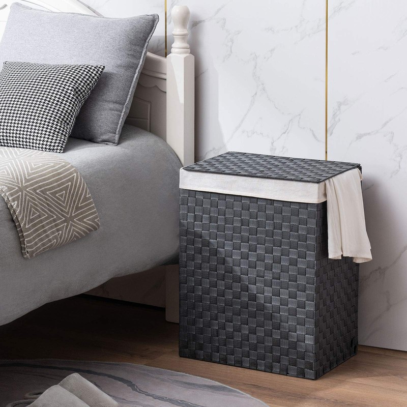 YOUDENOVA Handwoven Laundry Basket Hamper with Removable Liner Bag and
