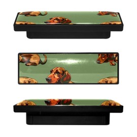 Generic 4 Pack Mini Brown Dachshund Dog Kitchen Cabinet Knobs Rectangle Decorative Knobs Cabinet Closet Drawers Dresser Pull Handle for Men Women Bedroom Office Art Exhibition Hall, cfxls-001-2