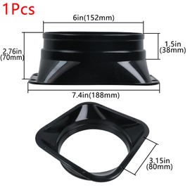Geesatis 6 inch Duct Connector Flange,Metal Straight Pipe Flange Square to Round Interface Air Duct,ABS Interface Air Duct for Air Heating Cooling Ventilation Exhaust Fan,1Pcs