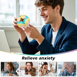 Gear Ball Fidget Toys for Kids Adults 3D Printed Stress Relief Gearsphere for Anxiety Office Desk Christmas Stoking Stuffers Easter Basket Fillers Birthday Gifts (Golden Sunrise,2.5 Inch)