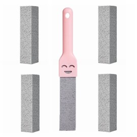 Cuzlarmul Pumice Stone for Toilet Bowl Cleaning, Scouring Stick Powerfully Clean Hard Water Rings, Calcium Buildup, Suitable for Cleaning Toilet, Kitchen Sink, Grill, Bathtubs, 5 Pack, Pink