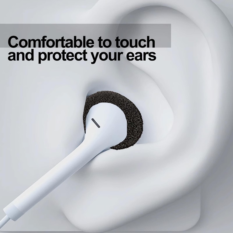 200 Black Sponge Headphone Covers, Replaceable Headphone Sponge Covers, Foam