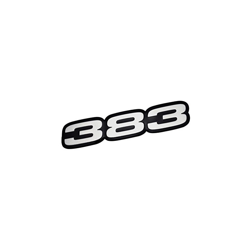 VMS RACING 383 Silver on Black Highly Polished Aluminum Emblem