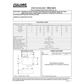 Fulham Lighting WH2-120-C Workhorse 2 Versatile Fluorescent Lamp Ballast, 120V