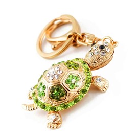 Crystal Rhinestone Diamante Longevity Tortoise Shoe Decoration Chain for Phone Car Bag Key Ring keychain Charm Gift - Perfect for Women Ladies Girls' Phone Key Bag