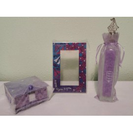 Lot Sigma Sigma Sigma Sorority Memo Box Picture Frame and Bath Crystals