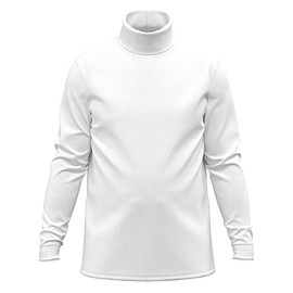 White Men's Combed Cotton Euro Design Ski Casual Turtleneck (Large)
