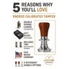 KNODOS 51mm Tamper Tool Espresso Rosewood Spring Loaded 30LB Calibrated