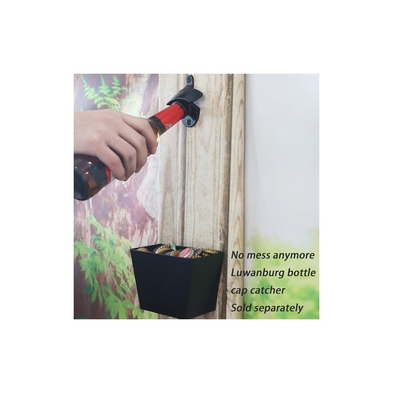 Abrebotellas de cerveza de acero inoxidable para montaje en pared,
