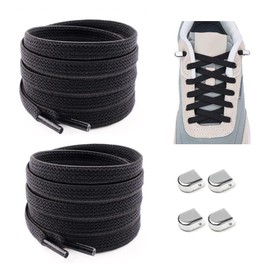 Mythya Agujetas Elasticas para Tenis, Ordones Elásticos sin Cordones para Zapatos Deportivos, Cordones Elásticos sin Cordones para Todos Los Zapatos (Negro)