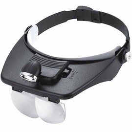 Nikayoni Stores Head Magnifier Lens Glasses Type 2-Light LED Light Magnification 1.2x 1.8x 2.5x 3.5x Black White
