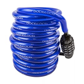 DocksLocks Weatherproof Coiled Security Cable Lock - 5 Ft