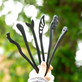 10pcs Wooden Hair Sticks for Women - Vintage Chinese Bun Hairpins, Japanese Hair Chopsticks for Long Hair, Handmade Hair Sticks for Bun Maker, Hanfu & Chignon Accessories