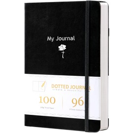 CAGIE Notebook, A5 Notebook, Stylish, Diary, 192 Dot Pages, Hardcover, Classic Notebook, with Pen Holder, Cute, Business, 100gsm Ink Resistant Paper, Adults, Girls, Travel Diary, Work Notebook, Gift,