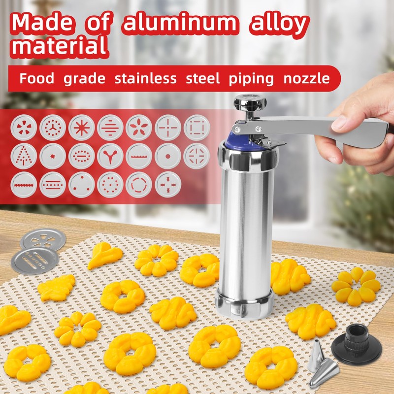 Spritz Cookie Press Kit - 20 Stainless Steel Discs &