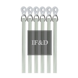 IF&D Fabrics and Drapes - 36 Inch - 6 Pack - White Fiberglass Drapery Curtain Pull Wands with Plastic Adapter - Style#10059