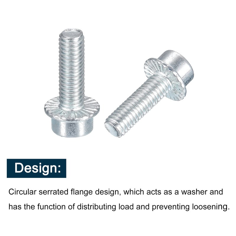 sourcing map M6x20mm Flanged Socket Head Cap Screws, 50pcs 8.8