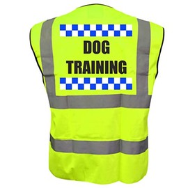 Sillitoe Dog Training, Dog Walking Yellow Hi Vis Viz Safety Vest Waistcoat For Humans Reflective High Visibility, Dog Walker, EN471 BS, Small