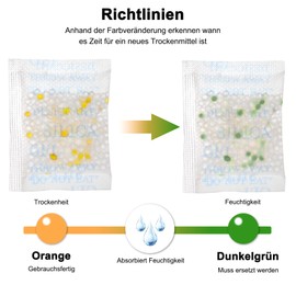 Boadw 5 g x 60 pieces silica gel bags, food-safe silica gel, desiccant with orange beads, moisture indicator, desiccant for removing moisture