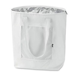 noTrash2003 Foldable Shopping Bag with Case - Lightweight and Stable - with Inner Aluminium Coating Cooling Function in 6 Attractive Colours, White