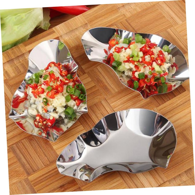 OHPHCALL 6pcs Stainless Steel Oyster Dipping Dishes Reusable Oyster Shell