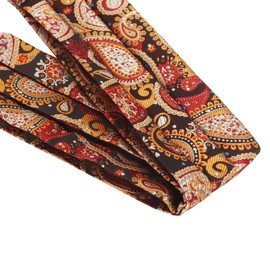 WANYING Men's Tie Scarf Ascot Tie Scarves Cravat Ties Retro Chic for Gentleman - Paisley Gold Red Black