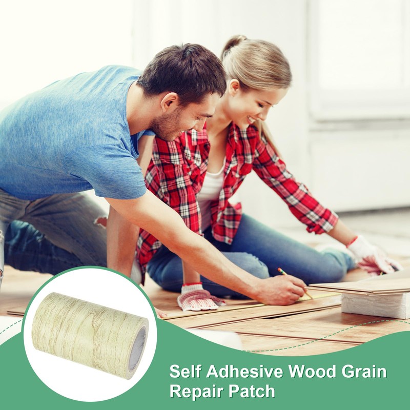 M METERXITY 1巻 木目修理テープ 3.15" x 15フィート 質感リアルな自己粘着性木製床テープ 接点ペーパー 家具/床/ホーム用