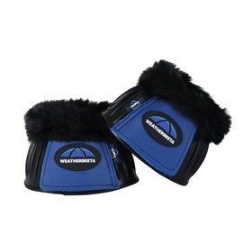 WeatherBeeta Tough-Tec Prime Fleece Trim Rubber Bell Boots, Black/Cobalt, Large