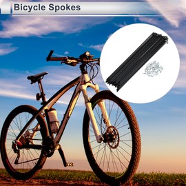 RATCHROLL 1 Set Universal Bicycle Spokes 12G 223mm Length Bike Wheel Spokes Nipple Black Carbon Steel