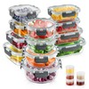 34pcs Glass Food Storage Containers with Lids Set, Airtight Glass