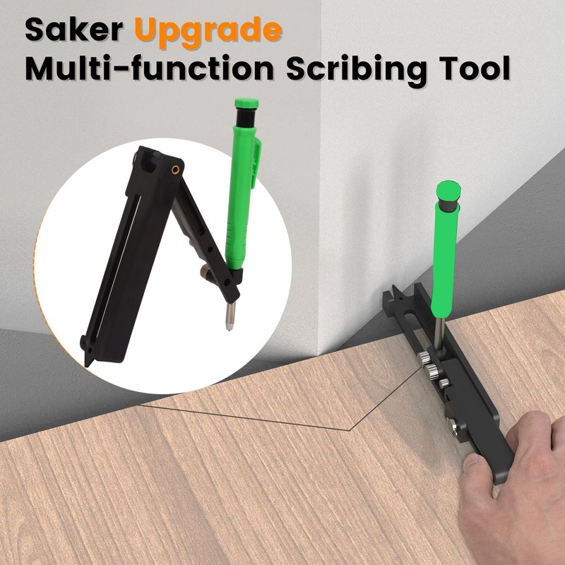 Multipurpose Scribing Tool Adjustable Contour Scriber with Pen Woodworking Measuring