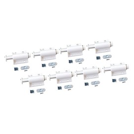 QCAA Magnetic Touch Latch for Cabinet, Push to Open, Single Barrel, White, 8 Pack, Made in Taiwan