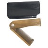 Baluue Folding Wooden Beard Comb with Case Compact Mustache Comb