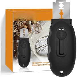 Extractable &  Bread Lame Dough Scoring Tool with 5 ,Professional Sourdough Scoring tool for Sourdough Bread Baking & Bread Making Tools, Bread Scoring Tool - Colour: Black-1, Size: 1