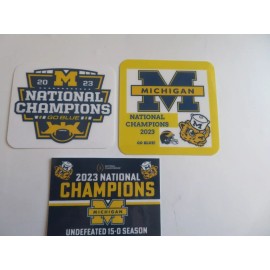 MICHIGAN WOLVERINES 2023 COLLEGE FOOTBALL NATIONAL CHAMPS 15-0, (3) MAGNET SET