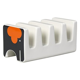 Orla Kiely | Toast Rack | Ela Elephant | White | Has 4 Slots