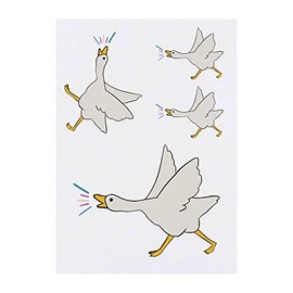 4 x 'Trans Pride Goose' Temporary Tattoos - Water Resistant, Skin-Safe, Non-Toxic Transfers, Mixed Sizes (TO00051443)