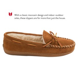 Minnetonka Women's Hardsole Pile Lined Slipper,Brown,9 M US
