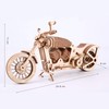 GuDoQi 3D Wooden Puzzle, Motorcycle Model Kit with Rubber Band
