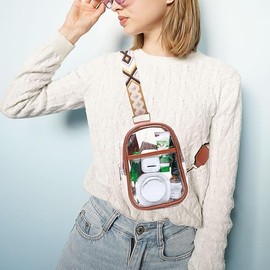 Clear Crossbody Bag - Women Stadium Approved Sling Bag Transparent Chest Bag for Travel Concerts Sport Events