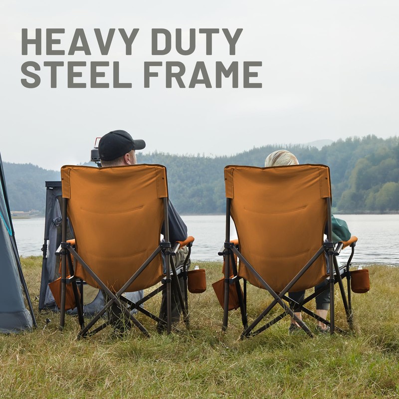 TIMBER RIDGE Oversized Folding Camping Chair High Back Heavy Duty