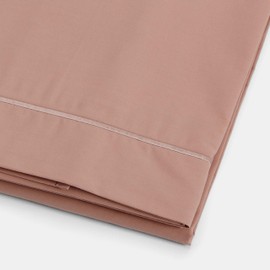Bianca Plain Dyed Cotton Percal Rose Tan 200TC Flat Sheet 240 x 280 cm
