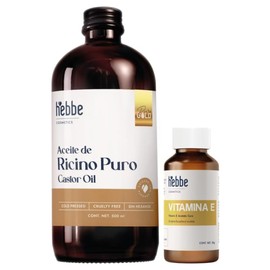 Kit Aceite de Ricino 500 ml + Vitamina E Líquida 50 g | Hidratante Antioxidante | para Piel y Cabello