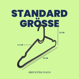 Pro Home Clothes Hangers Pack of 20 – Space-saving Hanger (Thickness: 4 mm) – Durable Trouser Hanger – Made in the EU – Robust Plastic Hanger